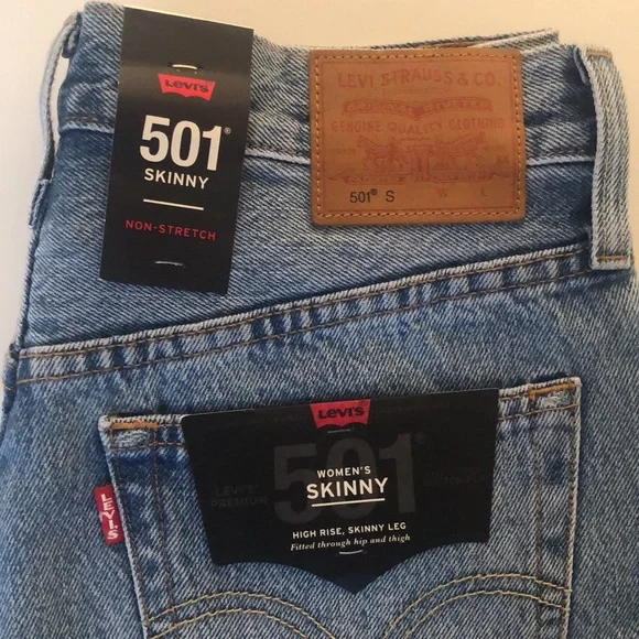 NWT! Levi’s 501 skinny jeans - no stretch. Perfect condition! - Picture 2 of 9